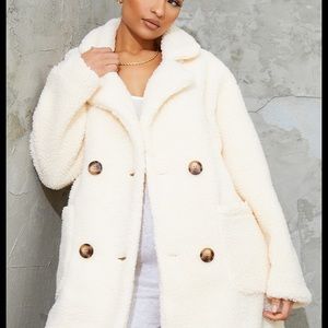 PLT Cream Teddy Midi Coat